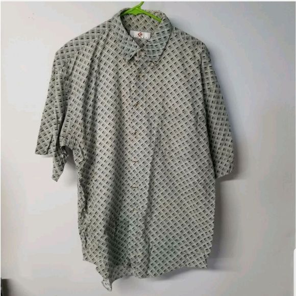 Chiamare Geometeric Mens Button Up Shirt  Short Sleeve Collared L - Picture 5 of 5